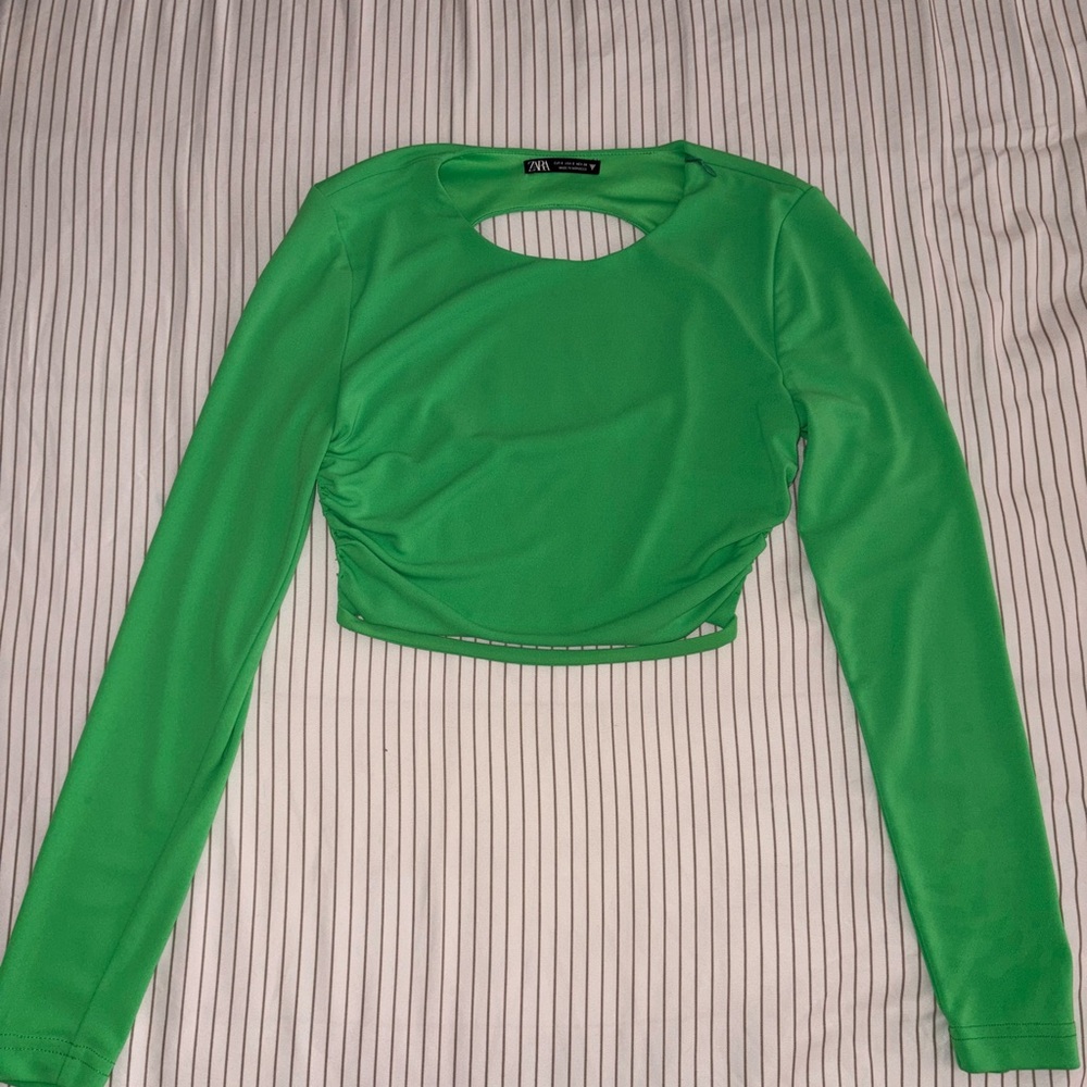 Zara Vibrant Green Long Sleeve & Skirt Set